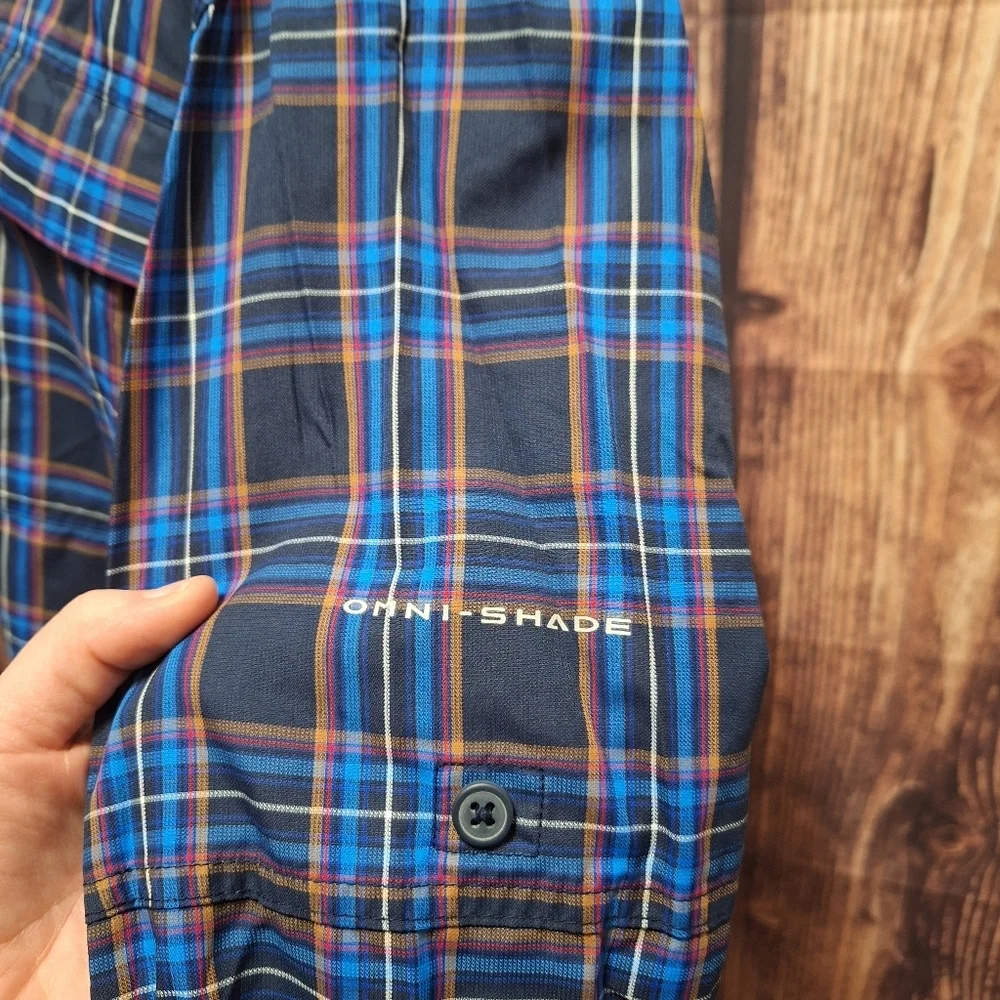 Columbia Blue Omni-shade Outdoor Button up Size XL NWOT